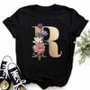 Women's Summer Letter Graphic Tee - Casual Round Neck Sports T-shirt Top