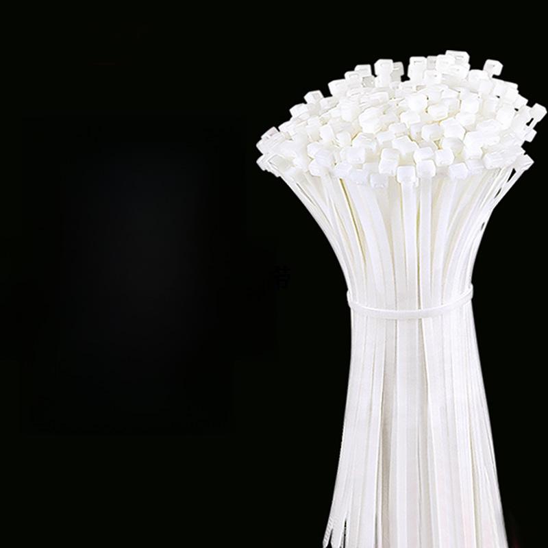 Черно-белые самоблокирующиеся нейлоновые кабельные стяжки с пряжкой