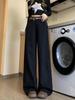 Women's Plus Size High Waist Black Wide Leg Jeans - Floor Length, Slimming, Versatile, Loose Fit