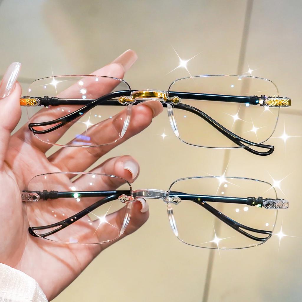 4Pcs Rimless Reading Glasses - Lightweight Computer Readers For Women & Men - Stay Clear Magnifying Vision +1.0 To +4.0