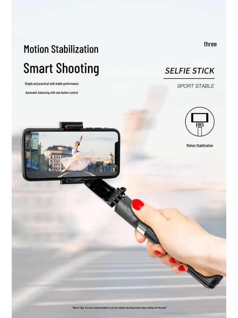 Bluetooth Selfie Stick with Stabilizer, Anti-Shake, LED Fill Light, and Mini Handheld Gimbal Tripod for Vlogging