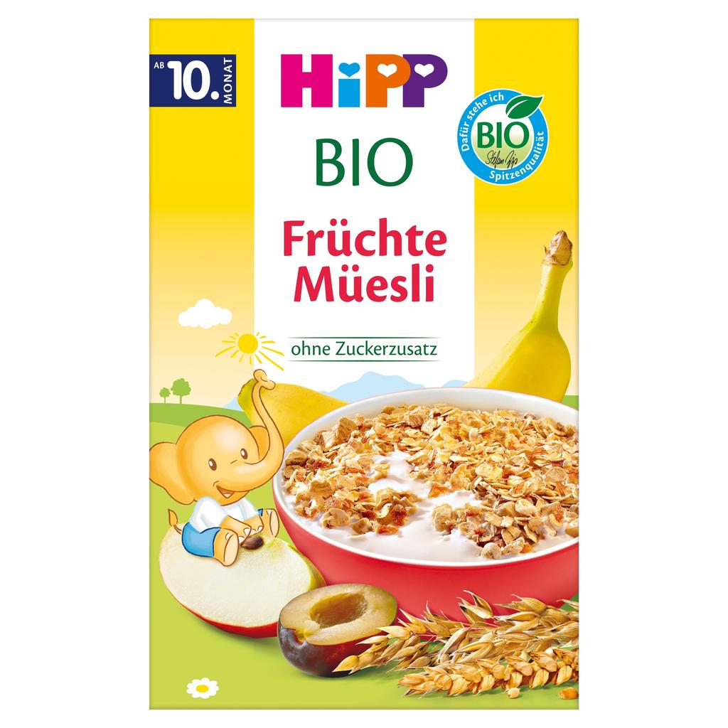Hipp Organic Multigrain Muesli With Bananas, Apples, And Plums 200G For Children Aged 10 Months And Over