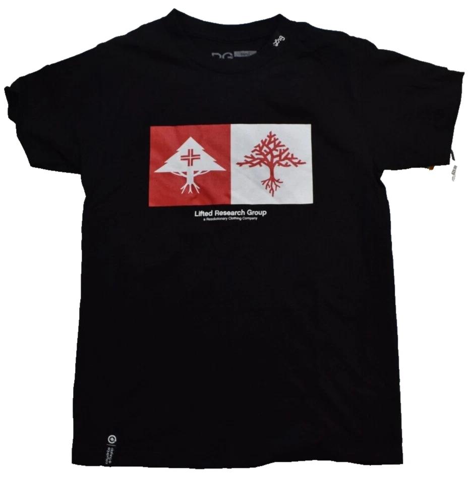 LRG Lifted Research Group Мужская футболка Double Up Tree Black Red Новая с биркой S