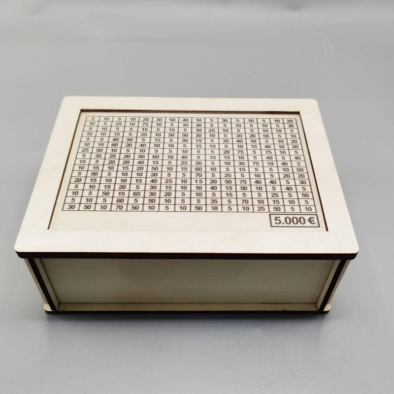 Копилка для денег 500/1000/2000/3000/5000/10000 евро, деревянная копилка для денег, многоразовая копилка с копилками для целей и чисел