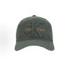Calvin Klein Layered Monogram Cotton Twill Baseball Cap, Two-Tone Stacked CK Embroidery Curved Brim Casual UV Sun Hat 4D5039G