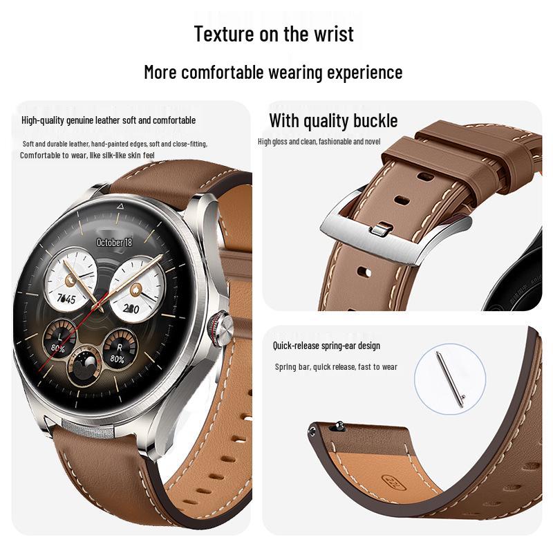 Совместимый ремешок из натуральной кожи КРС, верхний слой, для HONOR Watch 6 Plus