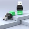 1 шт. USB 2.0 Type-A USB-разъем USB-адаптер-разъем Jack с экраном Штекер Type-A 4-контактный Штекер/Разъем Винтовой клеммный разъем
