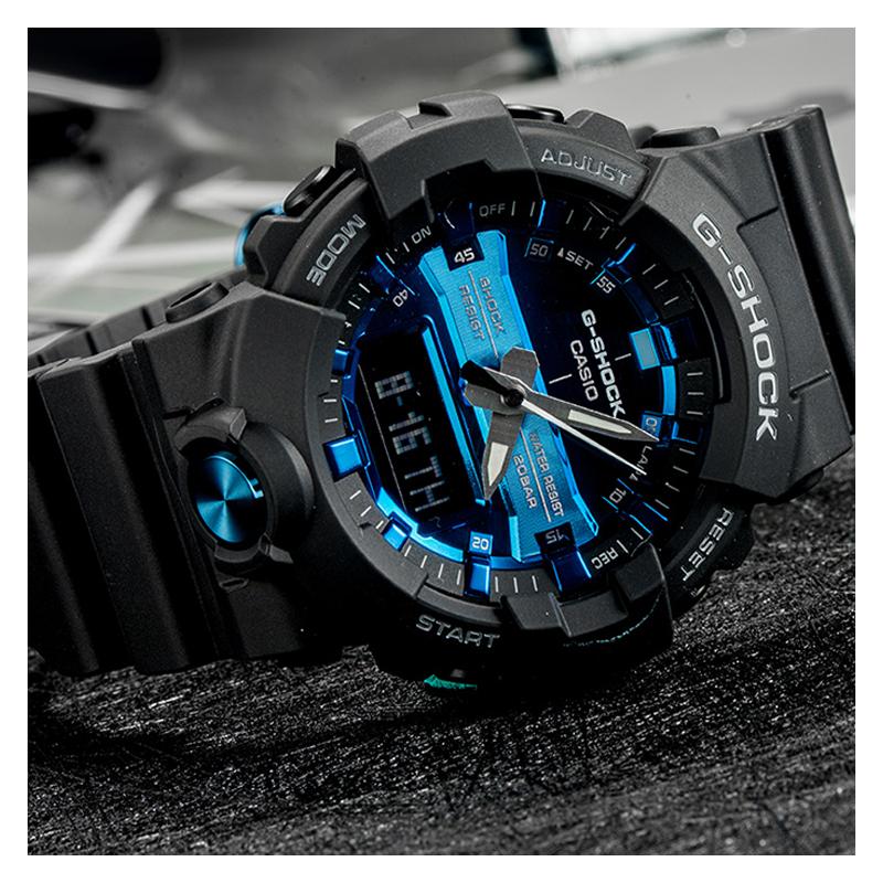 Casio Серия с двойным ЖК/стрелочным дисплеем, модный контрастный цвет, ретро, универсальный, классический стрелочный двойной дисплей, водонепроницаемые для спорта GA-810MMB-1A2PR