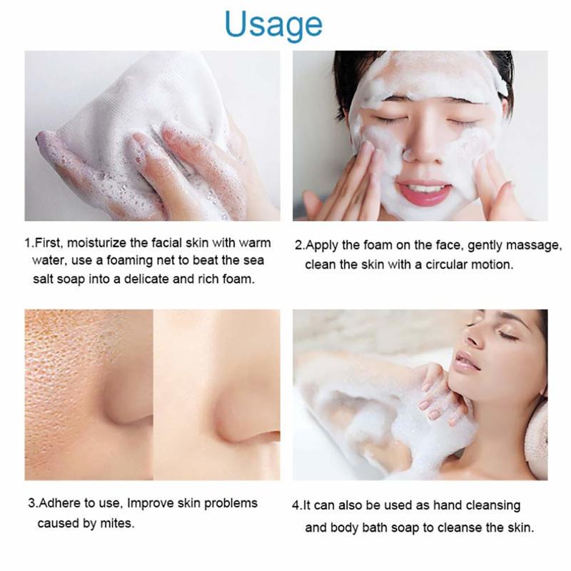 Cleaner Removal Pimple Pores Soap Goat Milk Moisturizing Skin Face Care Sea Salt Soap
