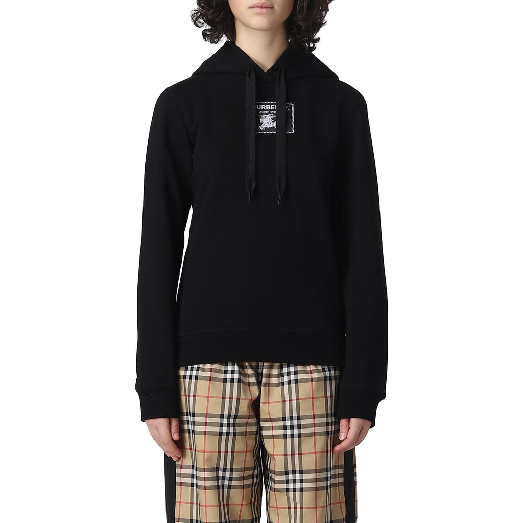(WMNS) Burberry Prosum Label Hoodie 'Black' Women's 8063475
