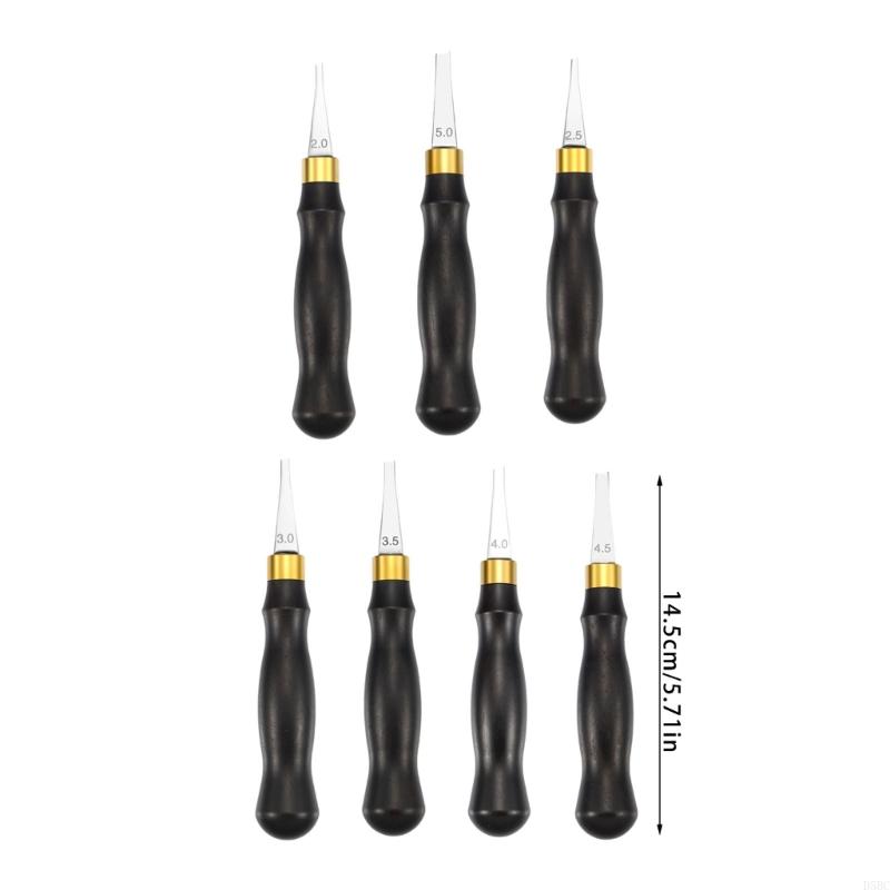 2.0 2.5 3.5 4.5 5.0mm Leather Edges Crafting Tool Leather Edges Creaser with Handle Leather Craft Tool