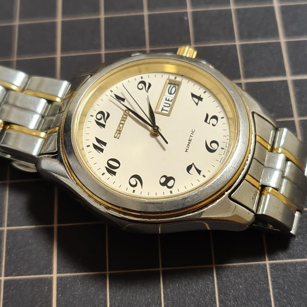 SEIKO Kinetic Часы Код [Рабочее Состояние] День-Дата 5M43-0E20 Мужские (Управление K26)