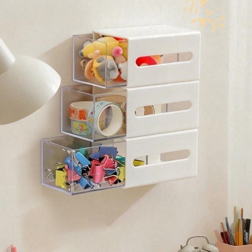 No-drill Storage Box Space Saving Hair Ties Clips Holder Durable Makeup Organizer Bathroom