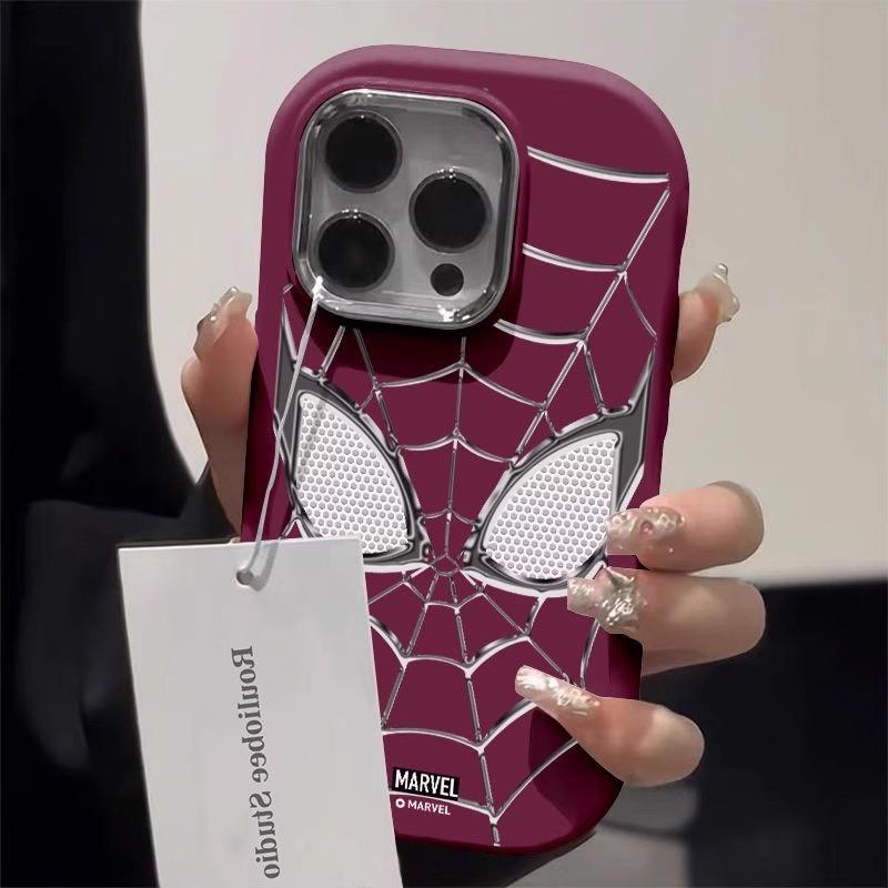 For Apple 16promax Silver Spider for IPhone15plus Mobile Phone Case New 14pro High-end Sense 13