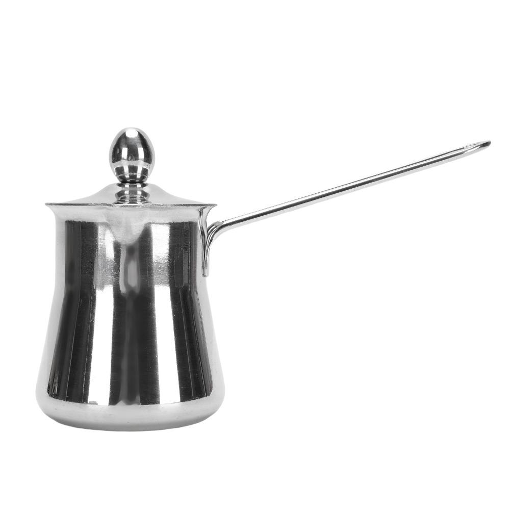 Stainless Steel Greek Coffee Pot Heat Resistant Handle Arabic Coffee Pot For Chocolate Melting