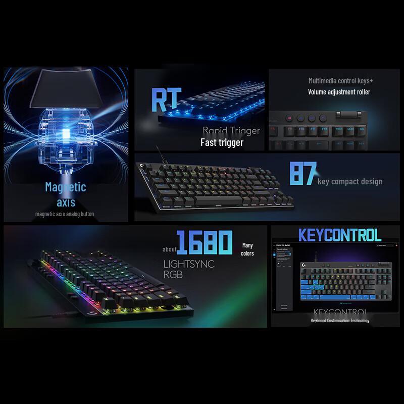 Игровая клавиатура Logitech PRO X TKL RAPID с проводным подключением и магнитными переключателями