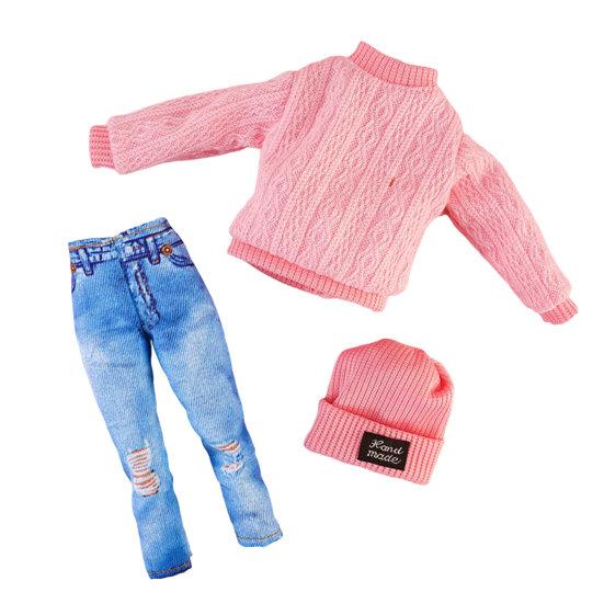 Кукольная одежда, модный мини-компактный свитер с длинными рукавами, декоративная ткань для куклы, 11-дюймовый кукольный костюм со шляпой, подарок