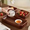 Solid Wood Tray Acacia Wood Premium Kung Fu Tea Small Tray Fruit Snacks Nuts Dessert Plate Desktop Storage Tableware