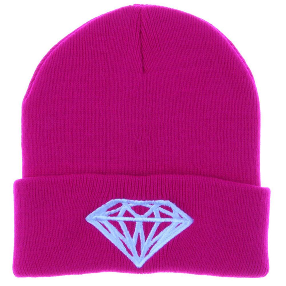 Fashionable Wool Knit Hat with Diamonds Embroidery, Hip-hop Style, Warm and Comfortable for Snowboarding and Running