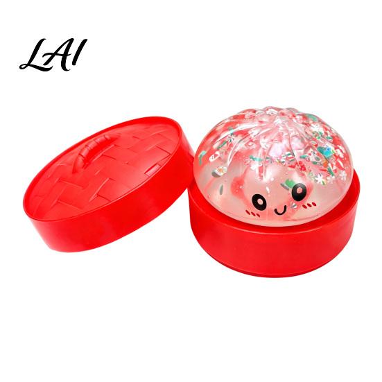 Stress Relief Toys Simulated Steamed Bun Squeeze Toy with Storage Box Soft Desktop Reliever TPR Fidget Sensory for Kids Adults Christmas Stocking