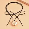 Женское ожерелье с преувеличенной регулируемой шнуровкой, мягкий цвет, подарок, элегантное большое сердце любви