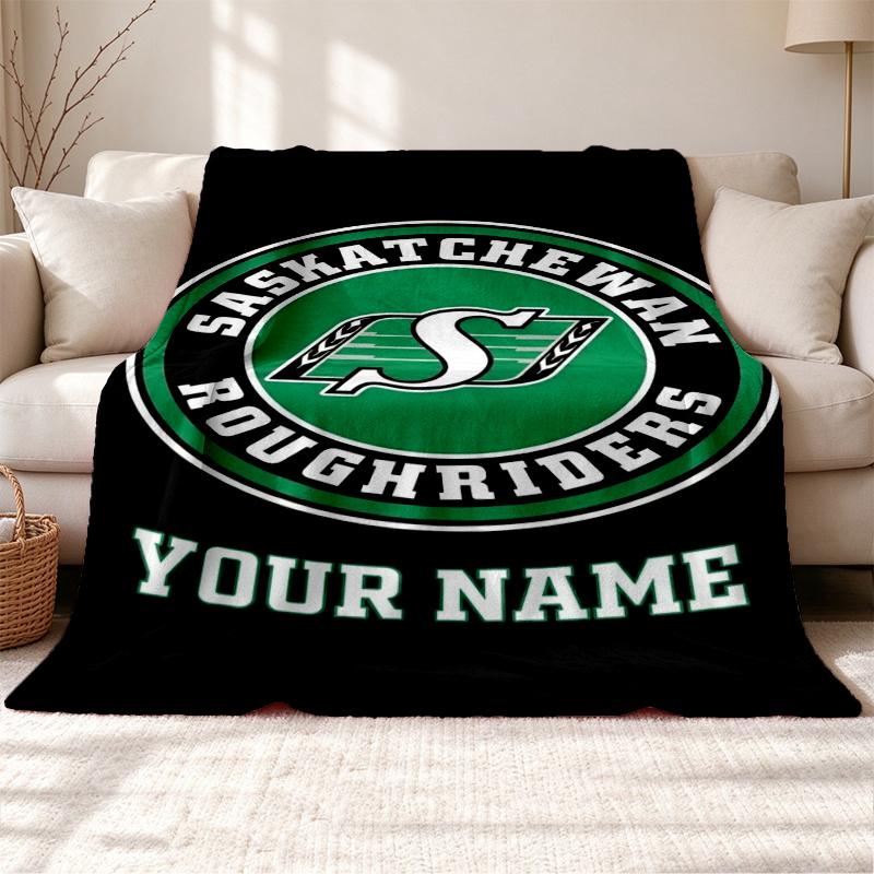 Saskatchewan Roughriders Customizable name outdoor blanket soft cozy and warm Multi-purpose office blanket outdoor camping and travel blanket all