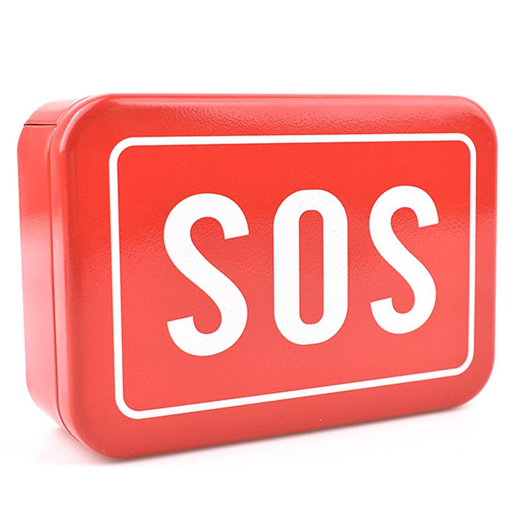 SOS Survival Iron Box Multifunctional Portable Emergency Tool Storage Box for Outdoor Camping Hiking Riding