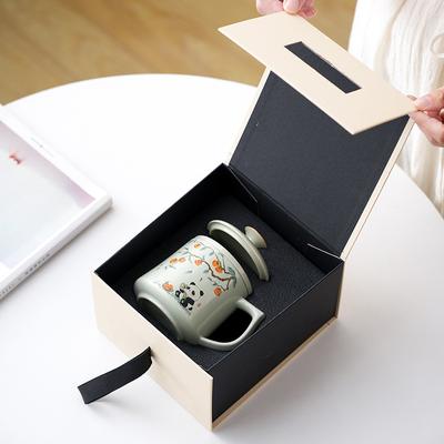 Plant Ash Ceramic Mug, Panda Tea Separation, Special Couple Water Cup for Personal Tea Drinking, Office Tea Cup