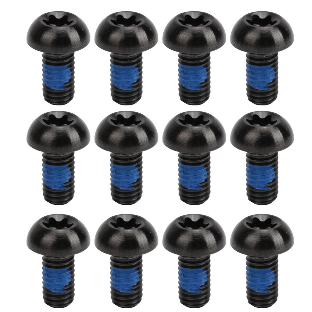 12pcs Bike Disc Brake Rotor Fixing Bolts T25 Bicycle Screws TC4 Titanium Alloy M5 X 10mm Black