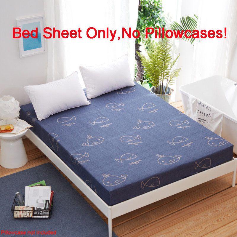 Sheet Bed Fitted Cover Without Pillowcase Floral Printed Single King Double