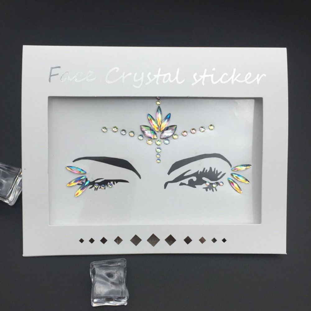 Disposable 3D Face Tattoo Crystal Sticker Fashion Temporary Tattoo Sticker Girls