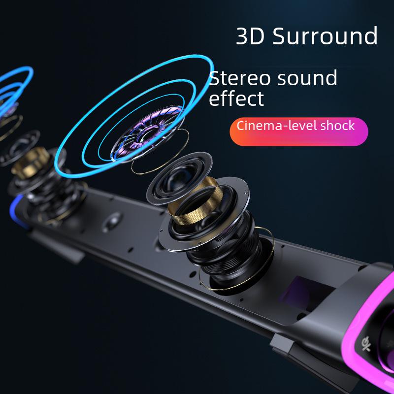 Bluetooth-саундбар Naiye: Двухканальная настольная аудиосистема с сабвуфером