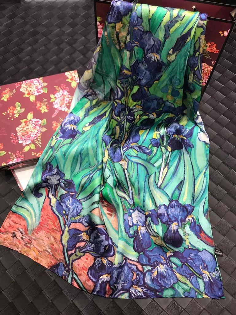 [BYSIFA] Новый Роскошный Шарф-шаль из Чистого Шелка Женский Весенне-осенний Длинный Шарф Женский Брендовый 100% Шелковый Шейный Платок Фуляр 175*52см