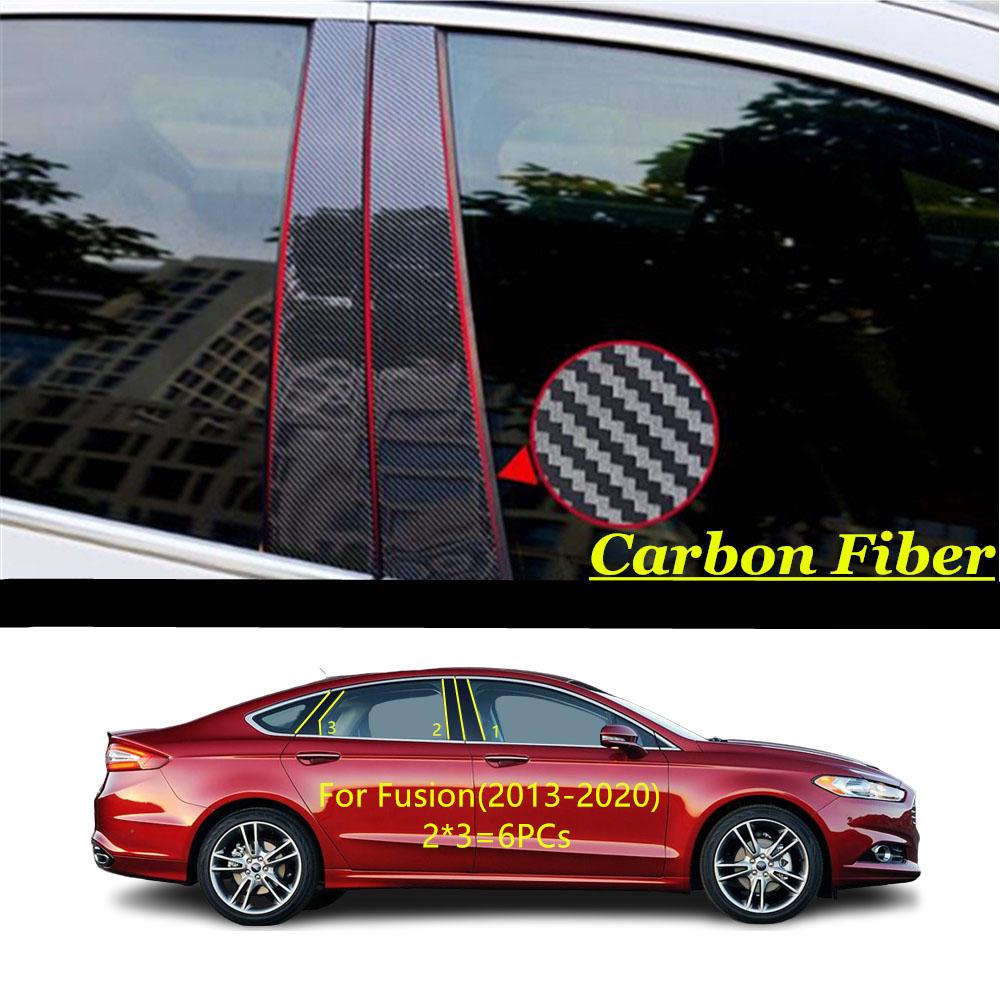 For Ford Fusion 2013 2014 2015 2016 2017 2018- Car PC Material Pillar Post Cover Door Trim Window Molding Sticker Plate