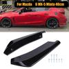2PCS Rear Bumper Splitter Side Spoiler Canards Diffuser Cover Trim Sticker Universal For Mazda 6 MX-5 Miata Car