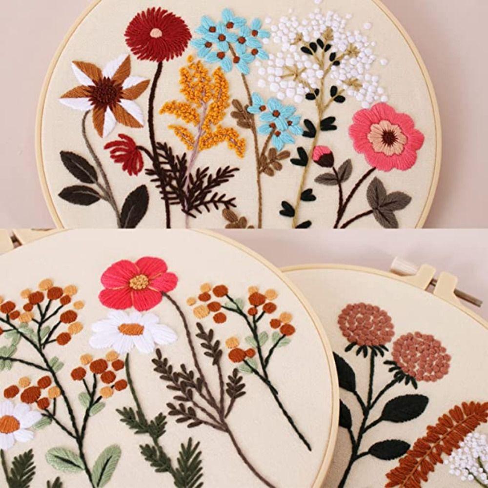 Gift Beginners Embroidery Hoops Cross Stitch Home Decoration Flower Embroidery Kit Needlepoint Kit
