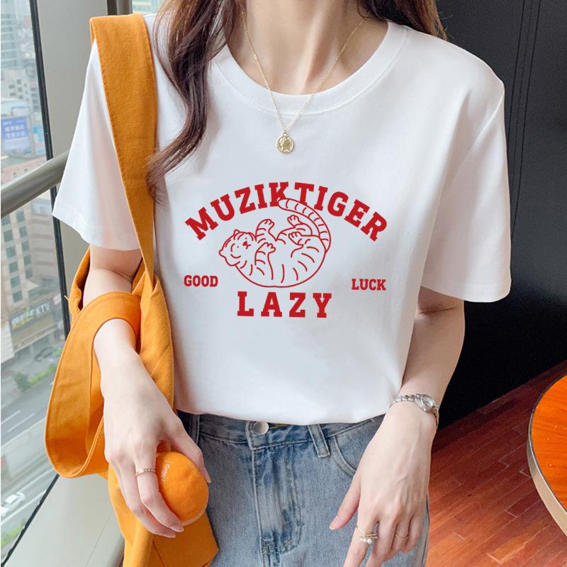 VEZFAA Женские модные повседневные летние весенние блузки и рубашки с круглым вырезом с короткими рукавами