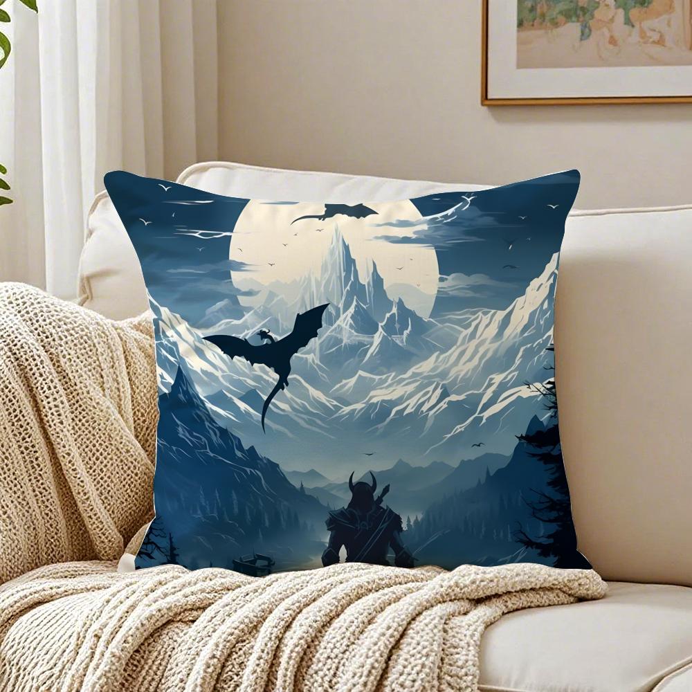 Game OpenWorld The EElder SScrolls V Cushion Cover Pillowcase Antidustmite living Room Sofa Decor Cushion Room
