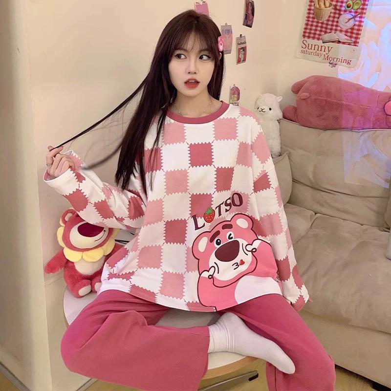 18 цветов, новая зимняя пижама, женская, корейская версия, с длинными рукавами, костюм для домашней одежды, свободная, большого размера, костюм из двух частей, можно носить на улице