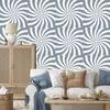 Hippie wallpaper background blue and white, background light gray 50x1000