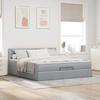 Maison Exclusive - Lit ottoman avec matelas et LED Gris clair 180x200 cm tissu
