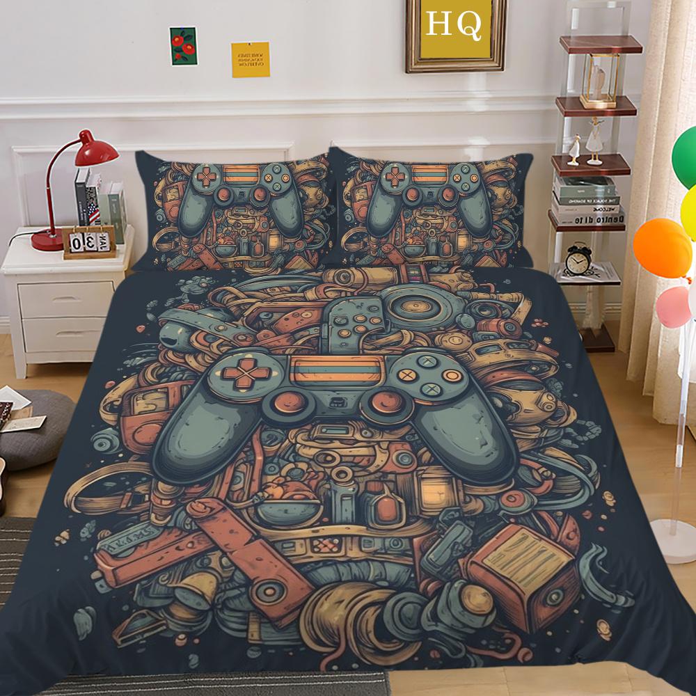 Пододеяльник для мальчиков в игровом стиле, домашние покрывала, комплект постельного белья королевского размера, модное постельное белье, домашние постельные принадлежности для подростков, костюмы