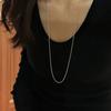 Pure Handmade 925 Sterling Silver Long Sweater Ball Chain Necklaces for Women New Jewelry