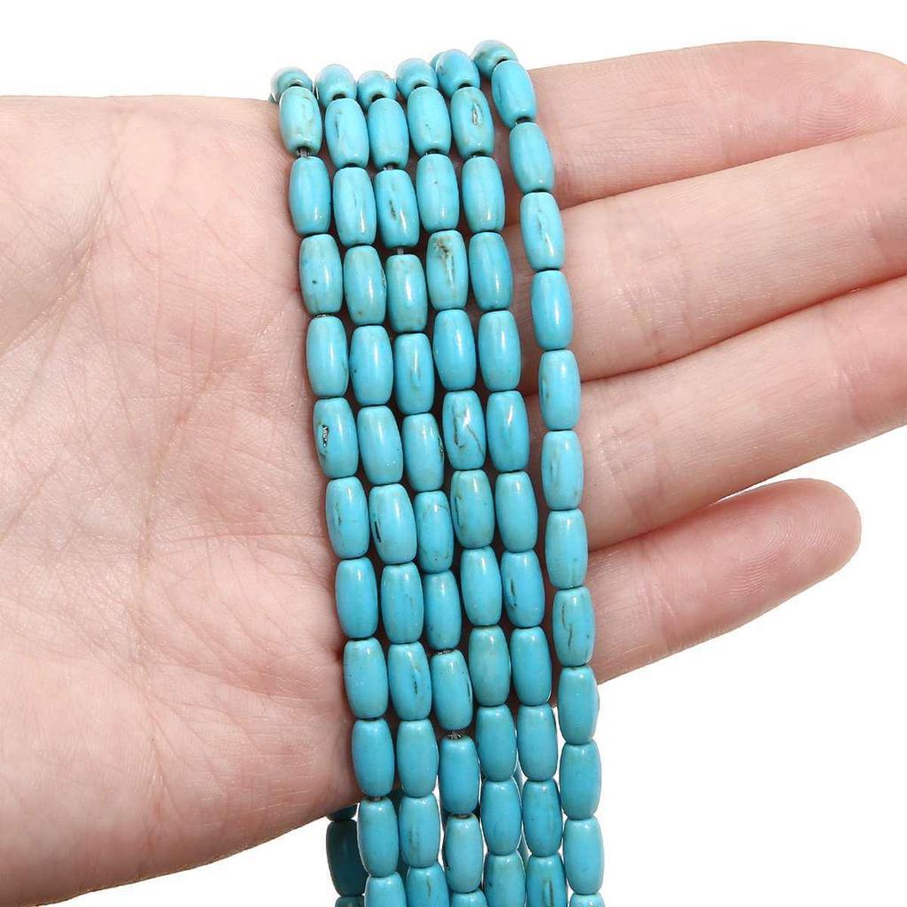 Synthetic Blue Turquoise DIY Jewelry Twisted and Special-Shaped Beads with Abacus and Animal Spacer Styles