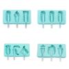 Silicone Ice Cream Mold  Maker 4 Holes Popsicle Cube Chocolate Tray Molds Gem Mould Valentine's Day Gift Diamond Baking Tools