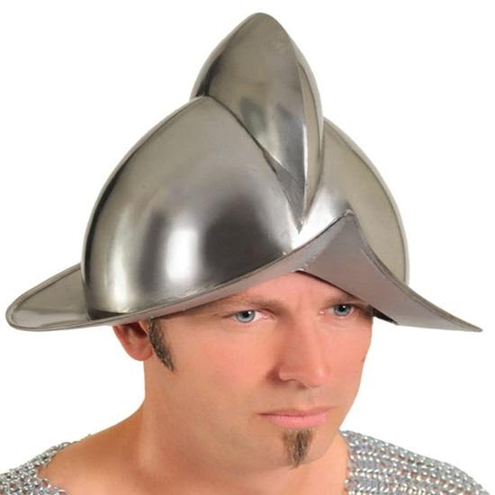 Spanish Comb Marion Boat Medieval Helmet Replica Medieval Metal Helmet  with Fitted Leather Liner 20 Gauge Steel Wearable for Adult Medieval Costumes
