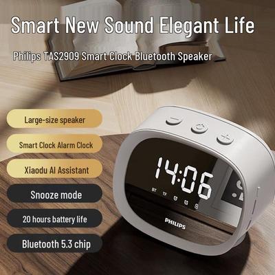 Беспроводной Bluetooth-динамик Philips TAS2909 с зеркальным будильником, штекер CN (адаптер в комплекте)