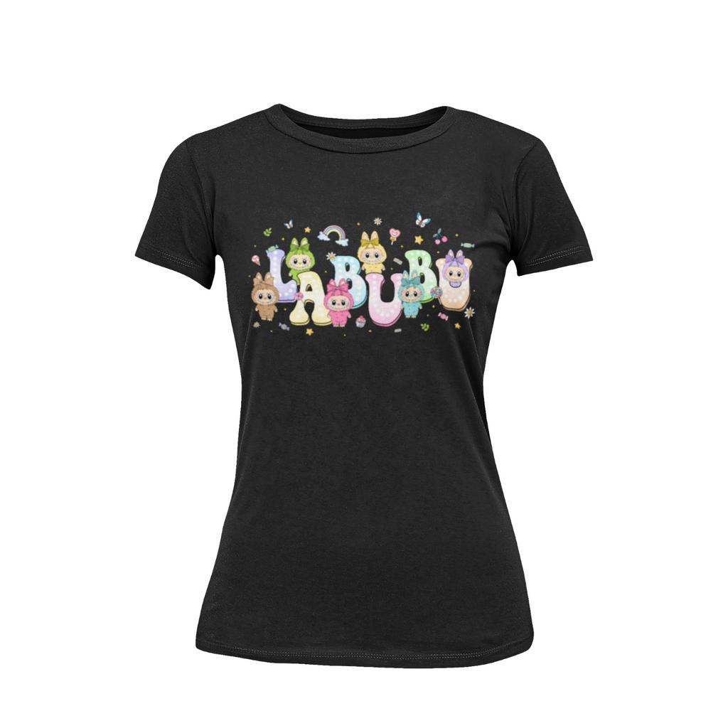 Labubu Figure Kawaii Monster Cute Collectible Cotton Womens T-Shirt Mens Womens Tees Top Fitted