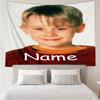 Custom Name Home Alone Print Tapestry, Backdrop, Easy Setup, Ideal for Bedroom, Office & Living Room, with Aesthetic Wall Hanging Decor.