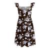 Women's Summer Casual Square Neck Dress With Pockets Cute Sleeveless High Waisted A-Line Vest Midi Dress